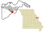 St. Charles County Missouri Incorporated and Unincorporated areas Weldon Spring Highlighted